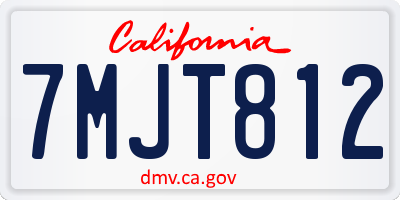 CA license plate 7MJT812