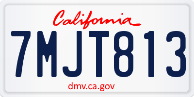 CA license plate 7MJT813