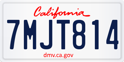 CA license plate 7MJT814