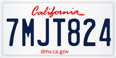 CA license plate 7MJT824