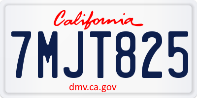 CA license plate 7MJT825