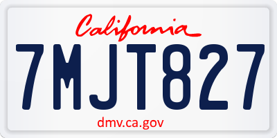 CA license plate 7MJT827
