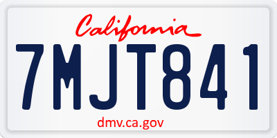 CA license plate 7MJT841