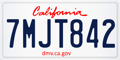 CA license plate 7MJT842