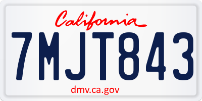 CA license plate 7MJT843