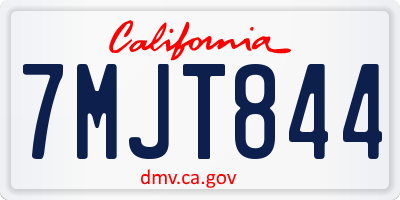 CA license plate 7MJT844