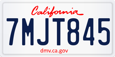 CA license plate 7MJT845