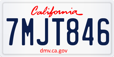 CA license plate 7MJT846