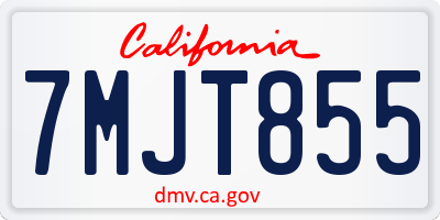 CA license plate 7MJT855