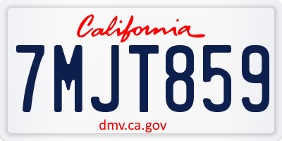 CA license plate 7MJT859