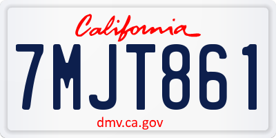 CA license plate 7MJT861