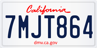 CA license plate 7MJT864