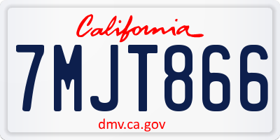 CA license plate 7MJT866