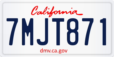 CA license plate 7MJT871