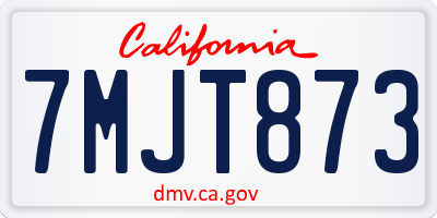 CA license plate 7MJT873