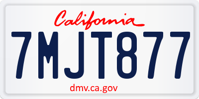 CA license plate 7MJT877