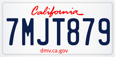 CA license plate 7MJT879