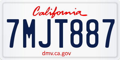 CA license plate 7MJT887