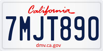 CA license plate 7MJT890