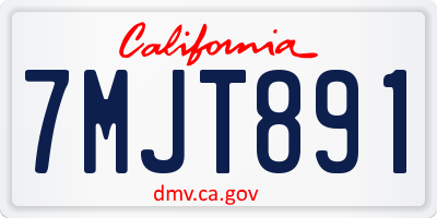 CA license plate 7MJT891