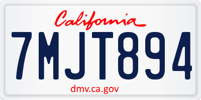 CA license plate 7MJT894