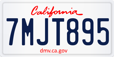 CA license plate 7MJT895