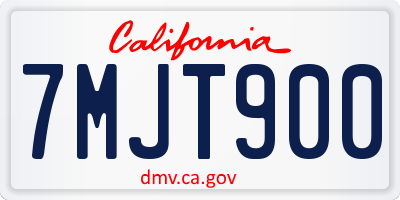 CA license plate 7MJT900
