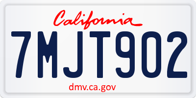 CA license plate 7MJT902