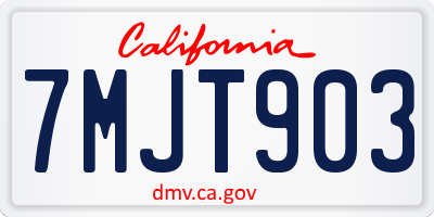 CA license plate 7MJT903