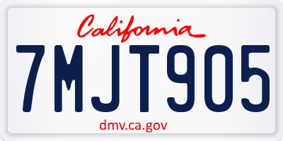 CA license plate 7MJT905
