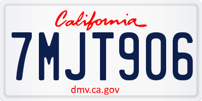 CA license plate 7MJT906