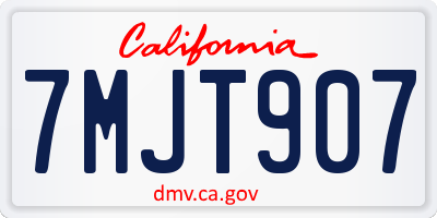 CA license plate 7MJT907