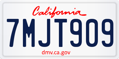 CA license plate 7MJT909