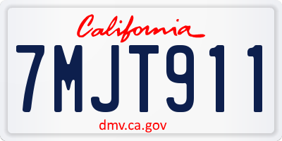 CA license plate 7MJT911