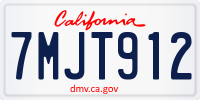 CA license plate 7MJT912