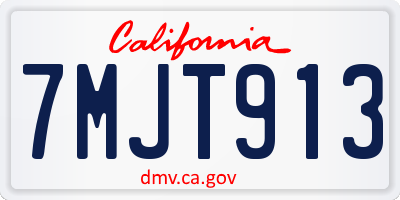 CA license plate 7MJT913