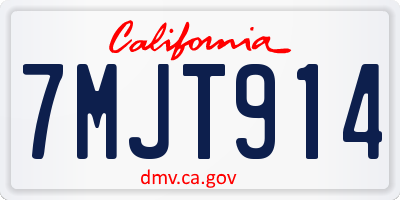 CA license plate 7MJT914
