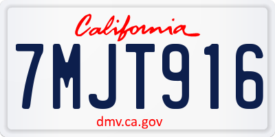 CA license plate 7MJT916