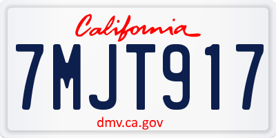 CA license plate 7MJT917