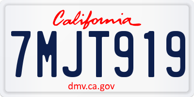 CA license plate 7MJT919