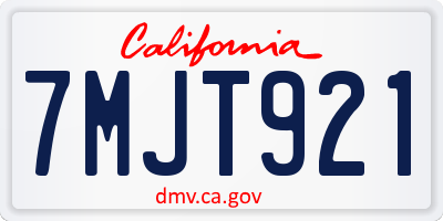 CA license plate 7MJT921