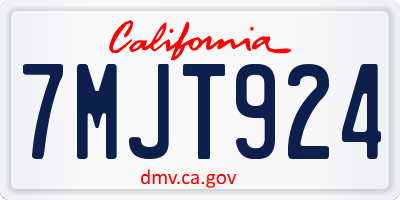 CA license plate 7MJT924