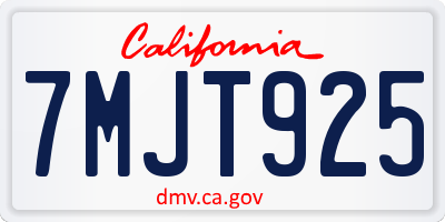 CA license plate 7MJT925