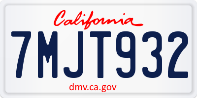 CA license plate 7MJT932