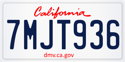 CA license plate 7MJT936