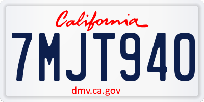 CA license plate 7MJT940
