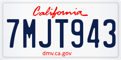 CA license plate 7MJT943