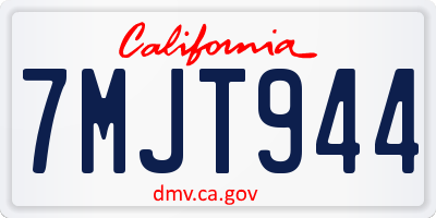 CA license plate 7MJT944