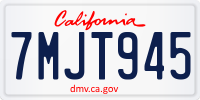 CA license plate 7MJT945