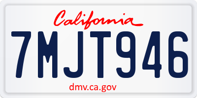 CA license plate 7MJT946